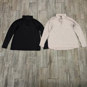 Danskin Long Sleeve Tops Women XL Lot of 2 Black Pink Lightweight Active Casual